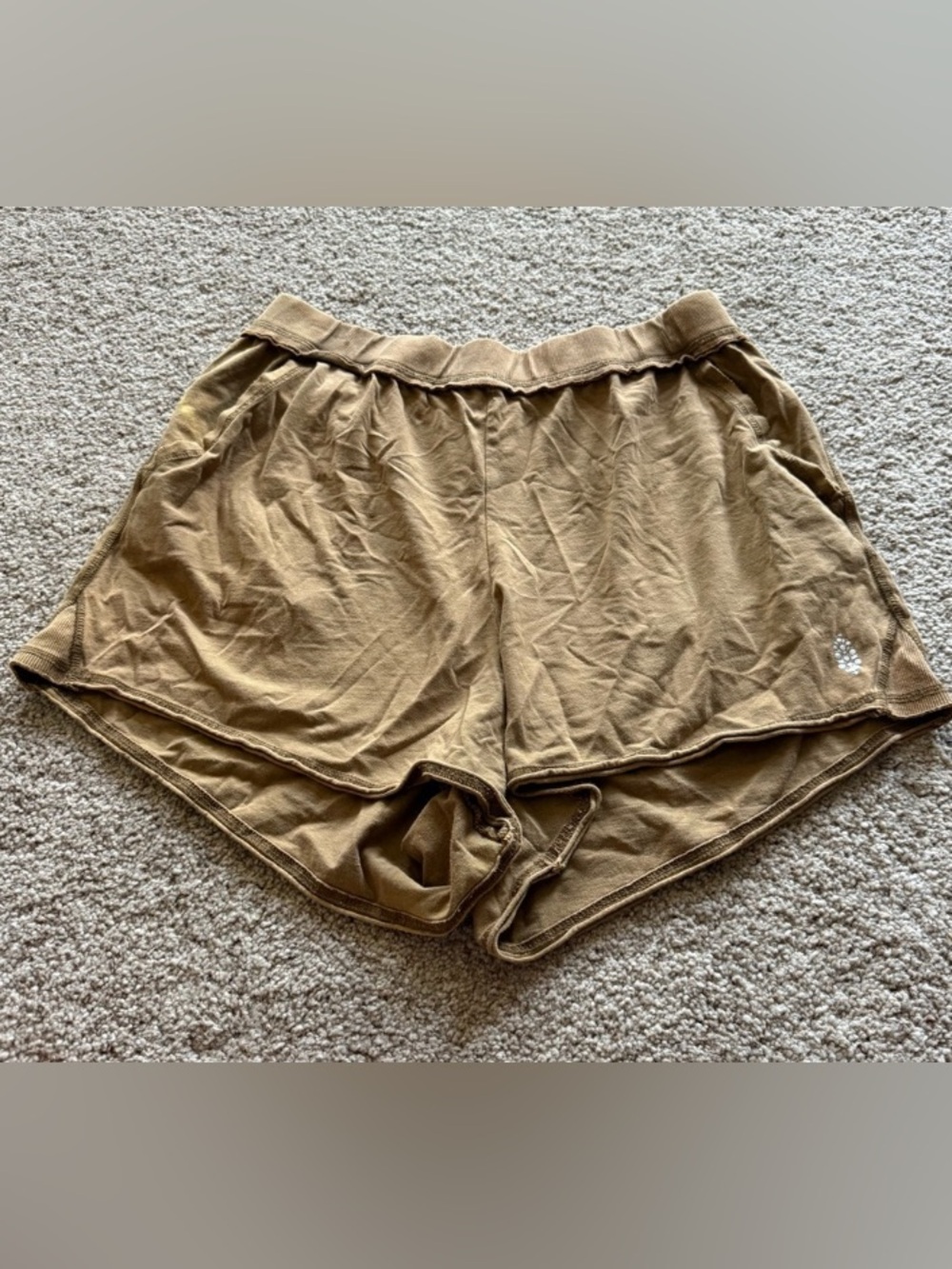 Casual Women's Athletic Shorts in Tan - Soft Elastic Waist
